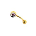 Piercing ombligo bola roja