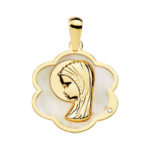 Medalla Virgen Niña flor