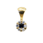 Colgante oro flor zafiro