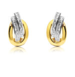 Pendiente bicolor oval carriles