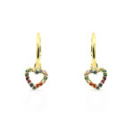 Aro oro corazón piedras