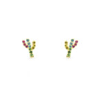 Pendientes cactus piedra color