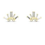Pendiente oro abanico circonita