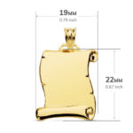 Pergamino oro liso 22x19mm