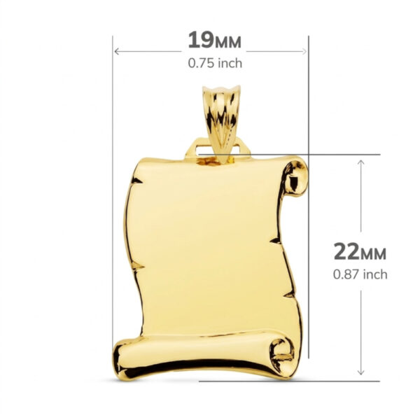 Pergamino oro liso 22x19mm