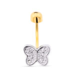 Piercing ombligo oro mariposa