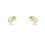 Pendientes oro blanco luna