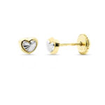 Pendientes oro corazón lapidado