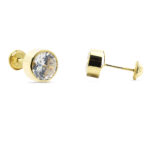 Pendientes redondo circonita 7mm