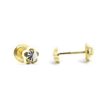 Pendientes oro flor lapidada