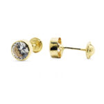 Pendientes redondo circonita 6mm