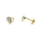 Pendientes bicolor corazón calado