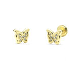 Pendientes niña mariposa circonita
