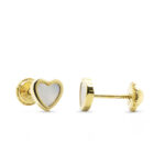 Pendientes niña corazón nácar