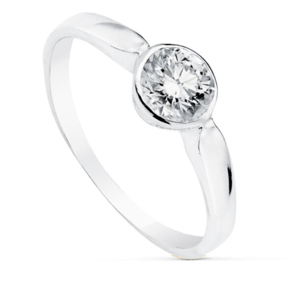 Solitario blanco chatón circonita