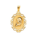 Medalla Virgen niña oval