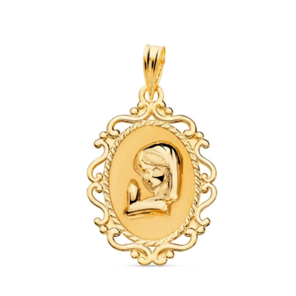 Medalla Virgen niña oval