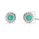 Pendientes Esmeralda circonita 9mm