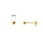 Pendiente niña bola 3mm