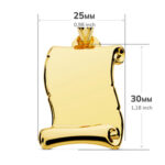 Pergamino oro liso 30x25mm