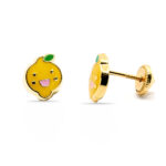 Pendiente niña limón esmalte