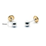 Pendientes oro bola 4mm