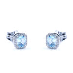 Pendientes diamantes topacio azul