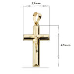 Cruz con cristo media caña 23x12mm