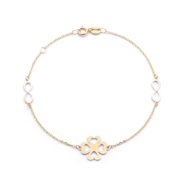 Pulsera fina infinito trébol