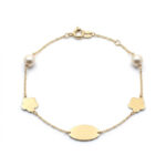 Pulsera fina chapita flor perla