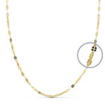 Cadena anillas hojas lapidada 1.5mm 45cm