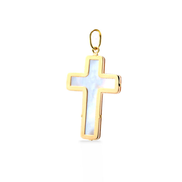 Cruz oro nácar 18x13mm