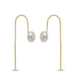 Pendientes perla cadena barra