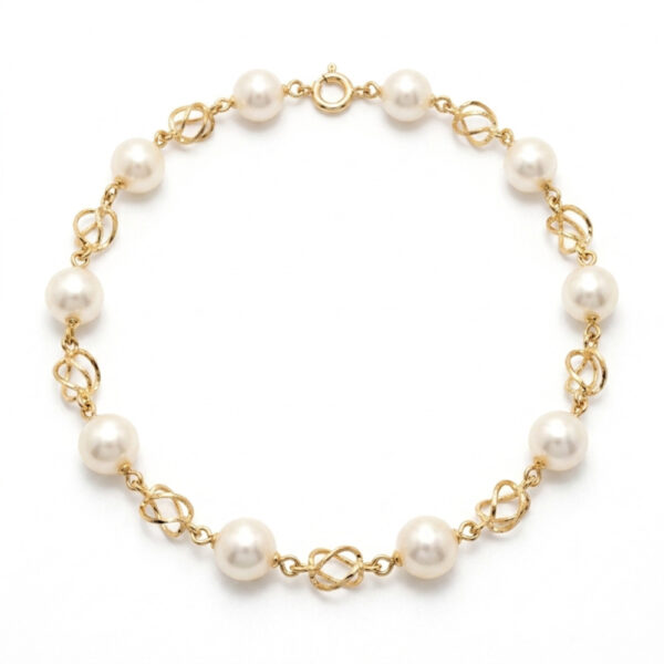 Pulsera comunión perla jaula