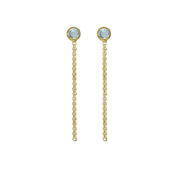Pendientes largos cristal aquamarine A3960-10DT