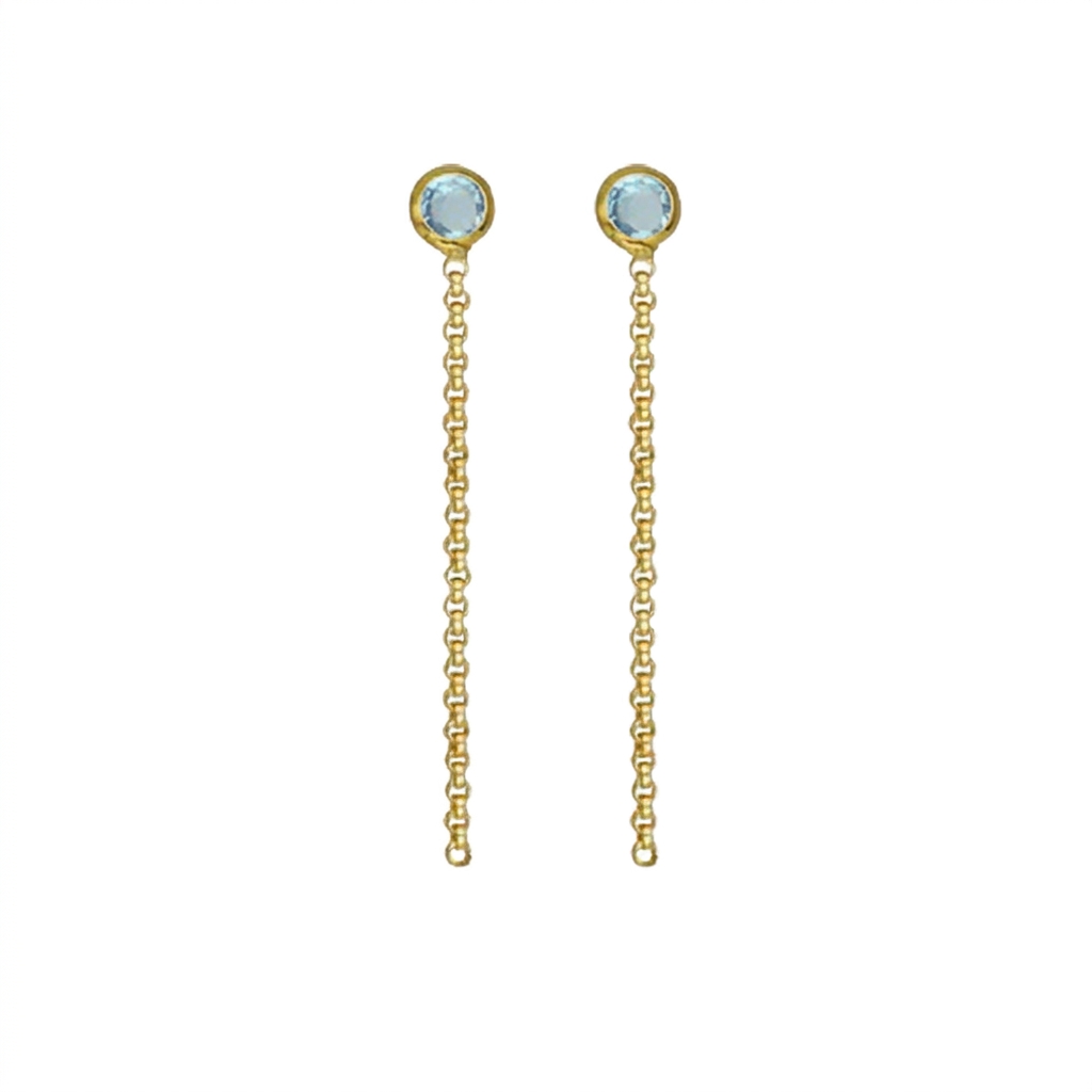 A3960-10DT Pendientes largos cristal aquamarine A3960-10DT